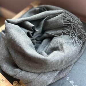 Nordstrom Tissue Weight Wool & Cashmere Scarf (dark grey)